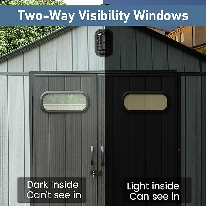 Domi 6x4 FT Outdoor Resin Storage Shed, All-Weather Double-Wall Storage Building