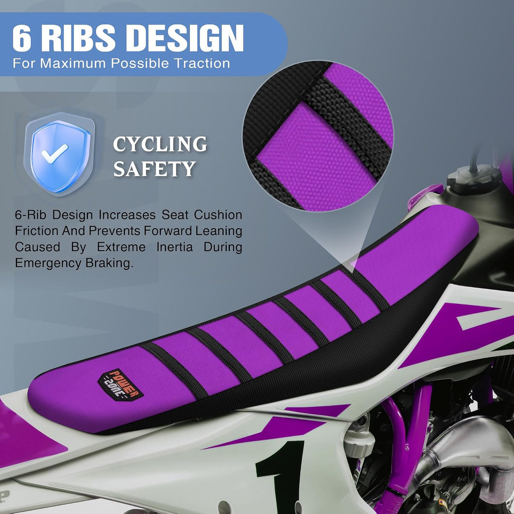 Universal White Dirt Bike Seat Cover, 6 Ribs Motorcycle Enduro Soft Dirt Pit ...