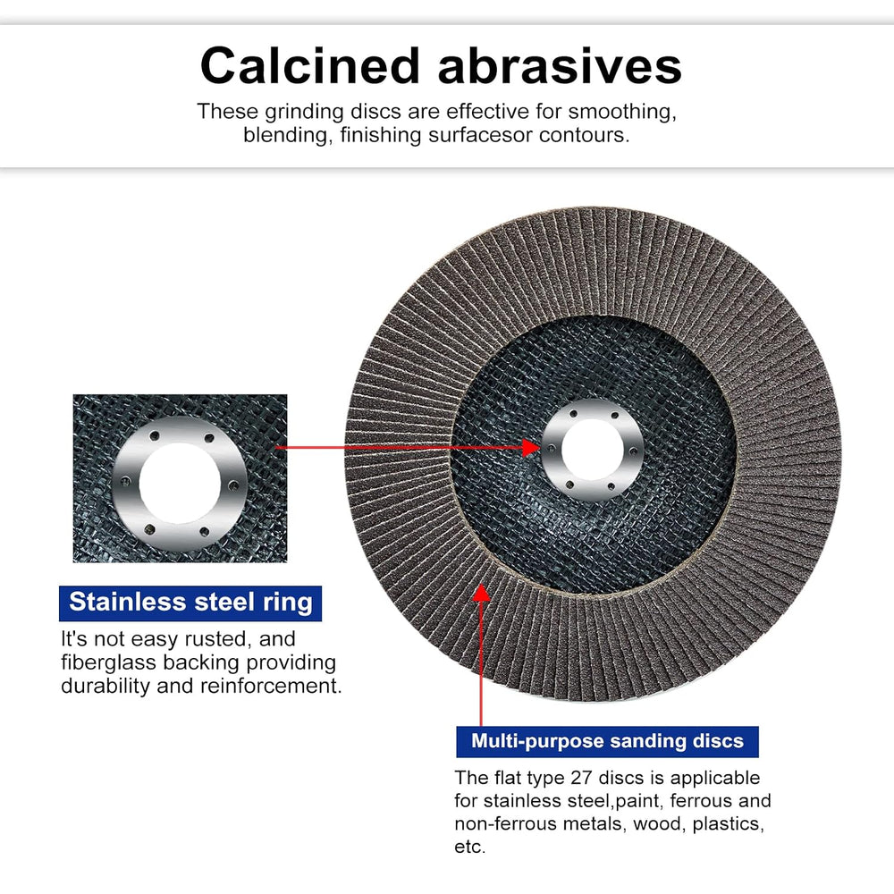Sali 10 Pack Flap Disc 40 Grit 7" x 7/8-Inch Sanding Disc Bevel Type #29...