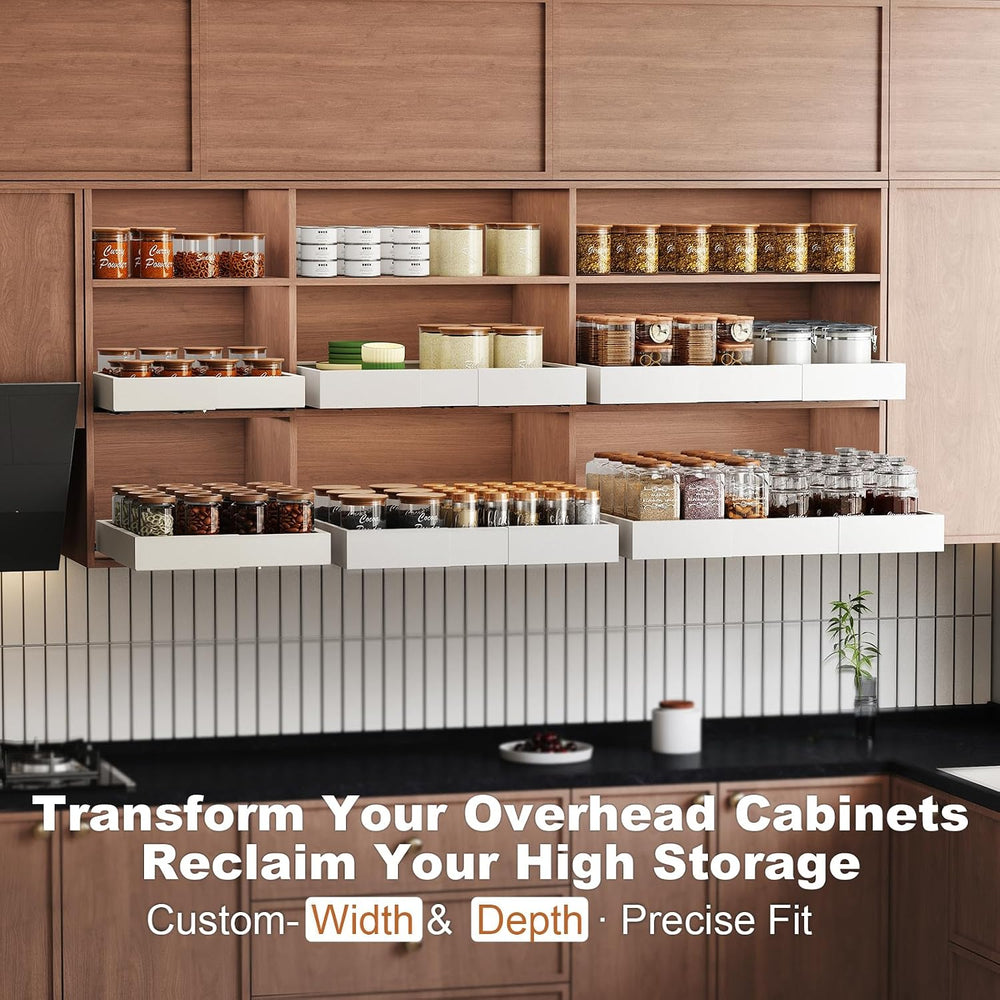 Fokyfok Pull out Cabinet Organizer Expandable,Upper Cabinet