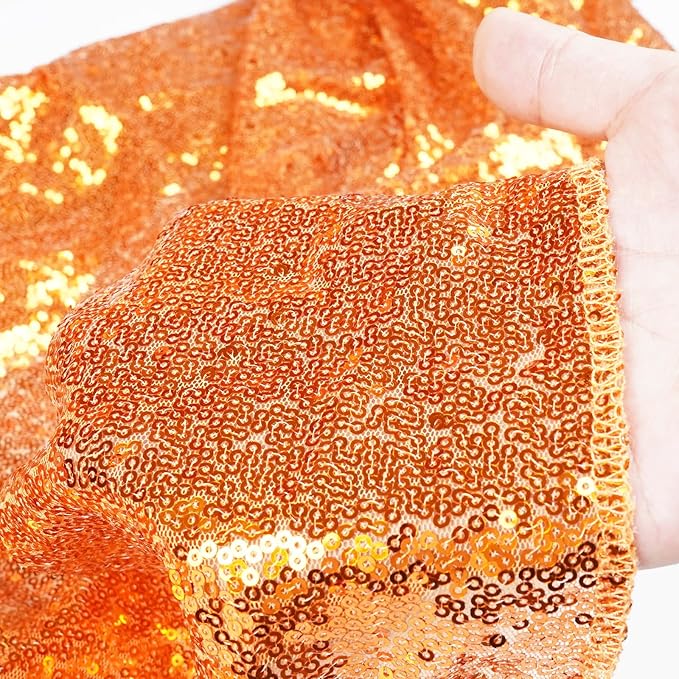 Poise3EHome 6FT x 8FT Orange Sequin Photography Backdrop Curtain for Hallowee...