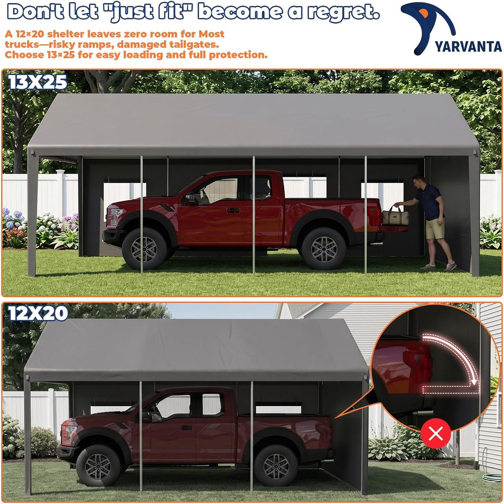13x25 FT Heavy Duty Carport, Portable Garage Car Ports