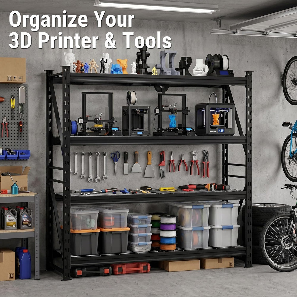 WORKPRO 77-Inch Garage Utility Shelving, 6400 lb Heavy-Duty Rack