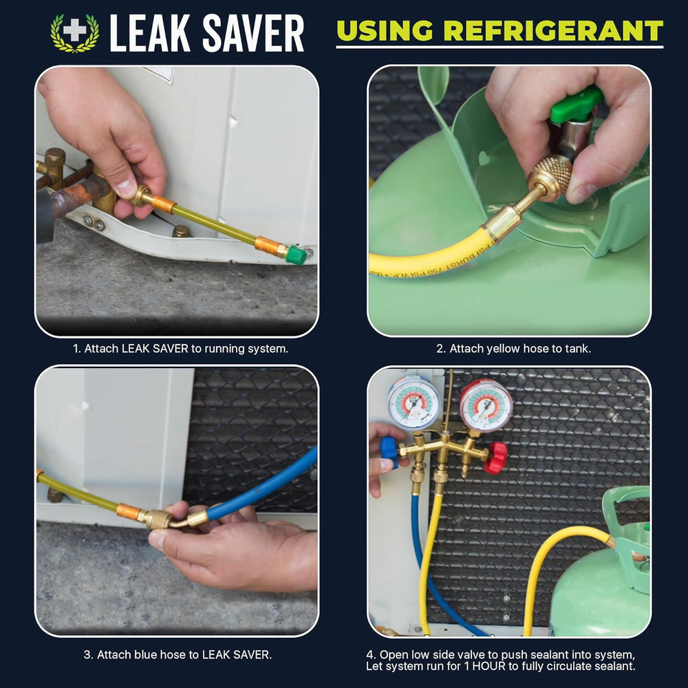 Leak Saver Direct Inject AC Leak Sealer Small System | AC Stop Leak for Most ...
