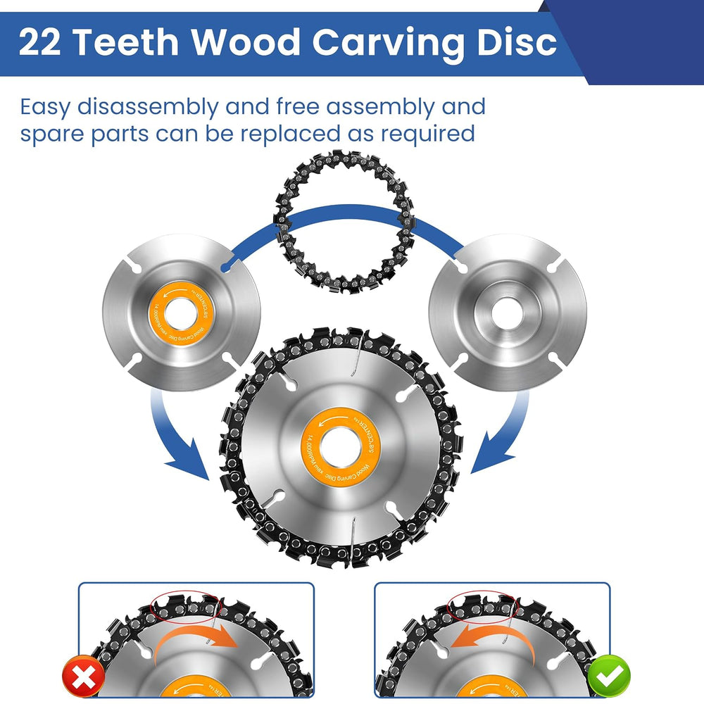 15 Pcs Wood Carving Disc Set, 4 1/2 Inch Grinding Wheels