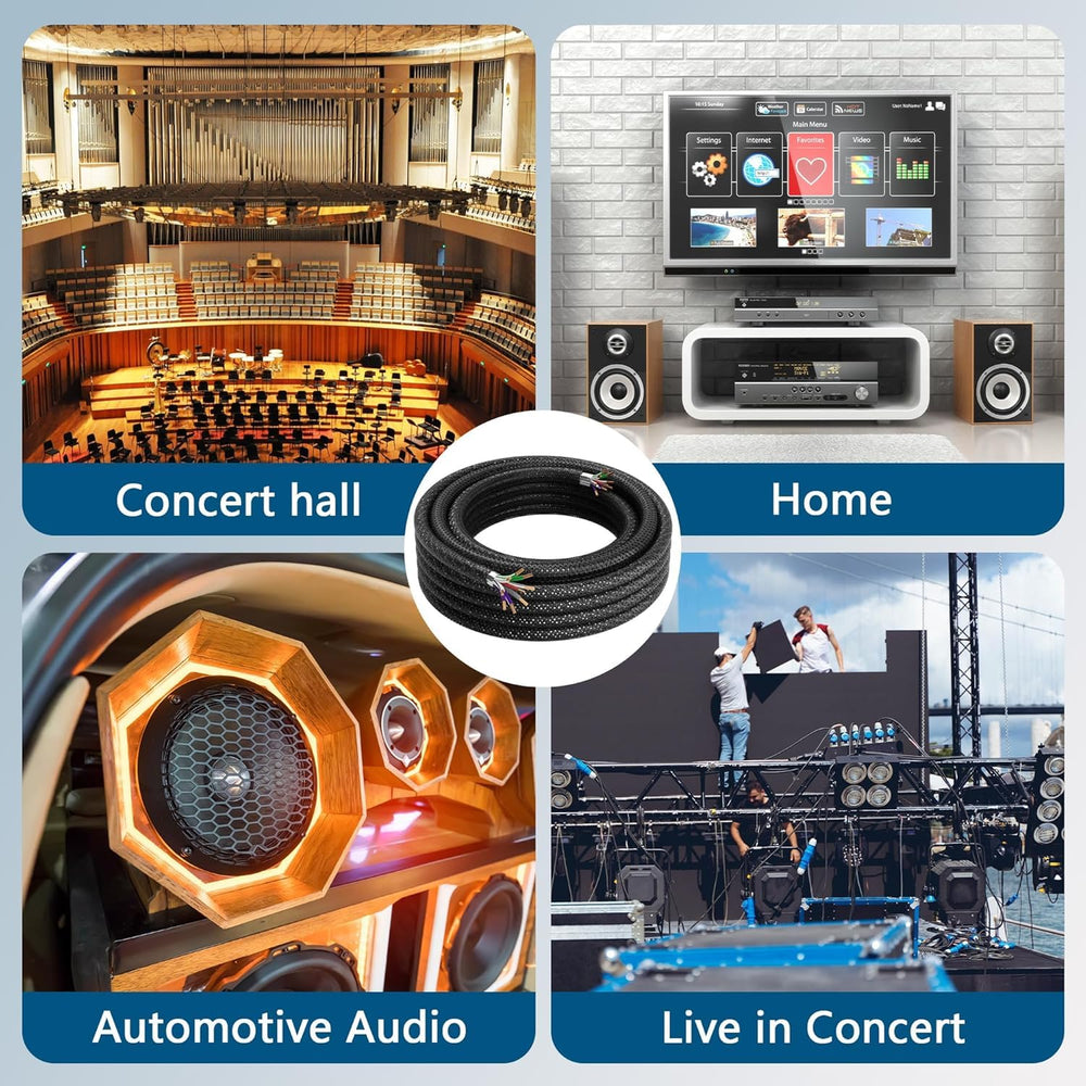 9 Conductor Speaker Cable 25 FT, 18 Gauge Pure Copper Cable with Aluminum Foi...