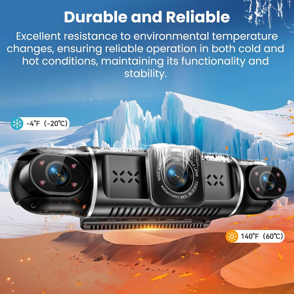360°View 4 Channel Dash Cam, 4K+1080P Front and Rear Inside Left Right, Dash ...