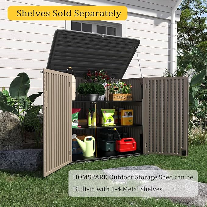 HOMSPARK Storage Shed Weather Resistance, Outdoor Storage Cabinet