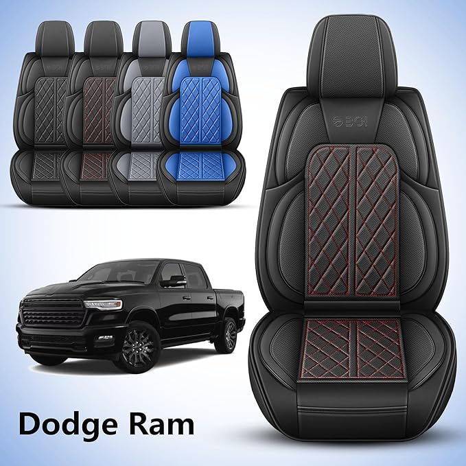 Car Seat Cover Custom Fit for Dodge Ram 1500 2500 3500 2002-2025 Faux Leather