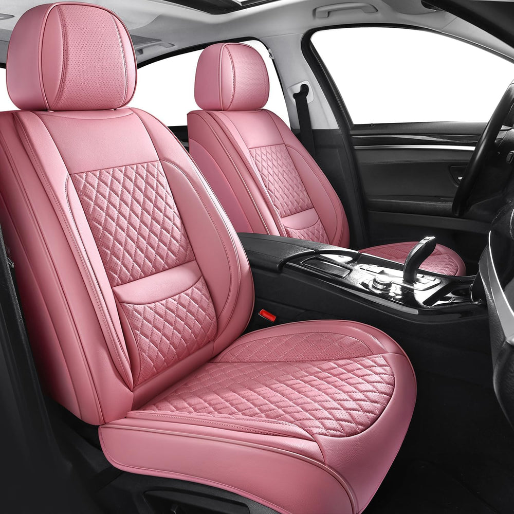 MIROZO Car Seat Covers Full Coverage for SUV Sedan Truck,Pink Full Set