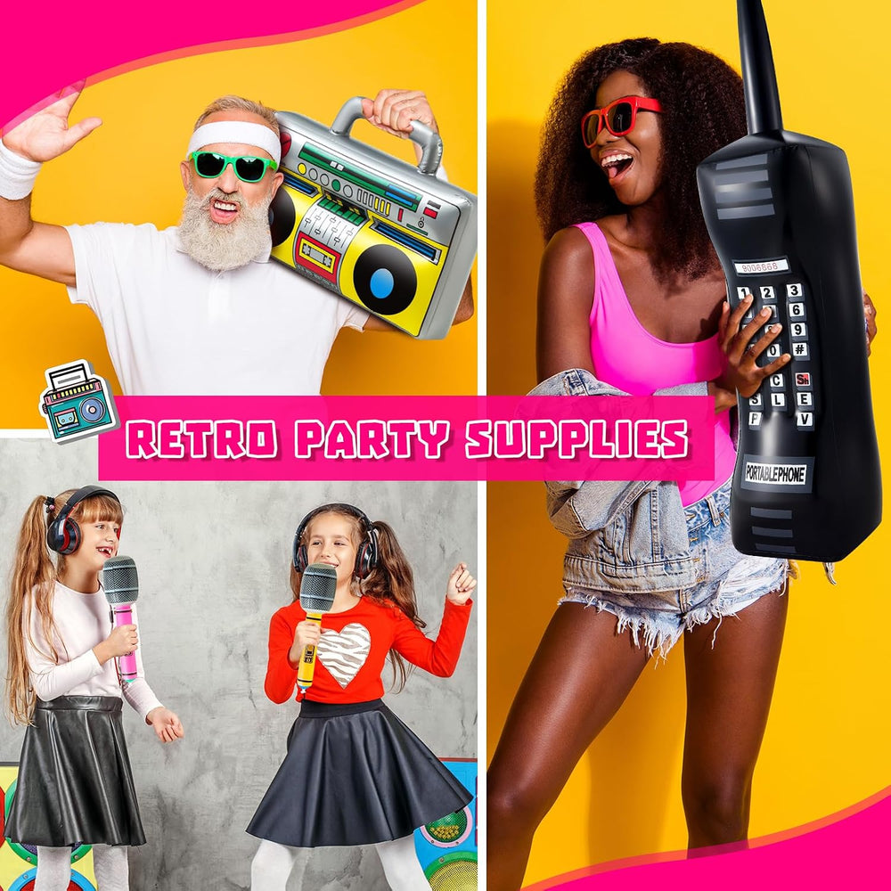 Cunhill 29 Pcs 80s 90s Party Decorations, Halloween Photo Props