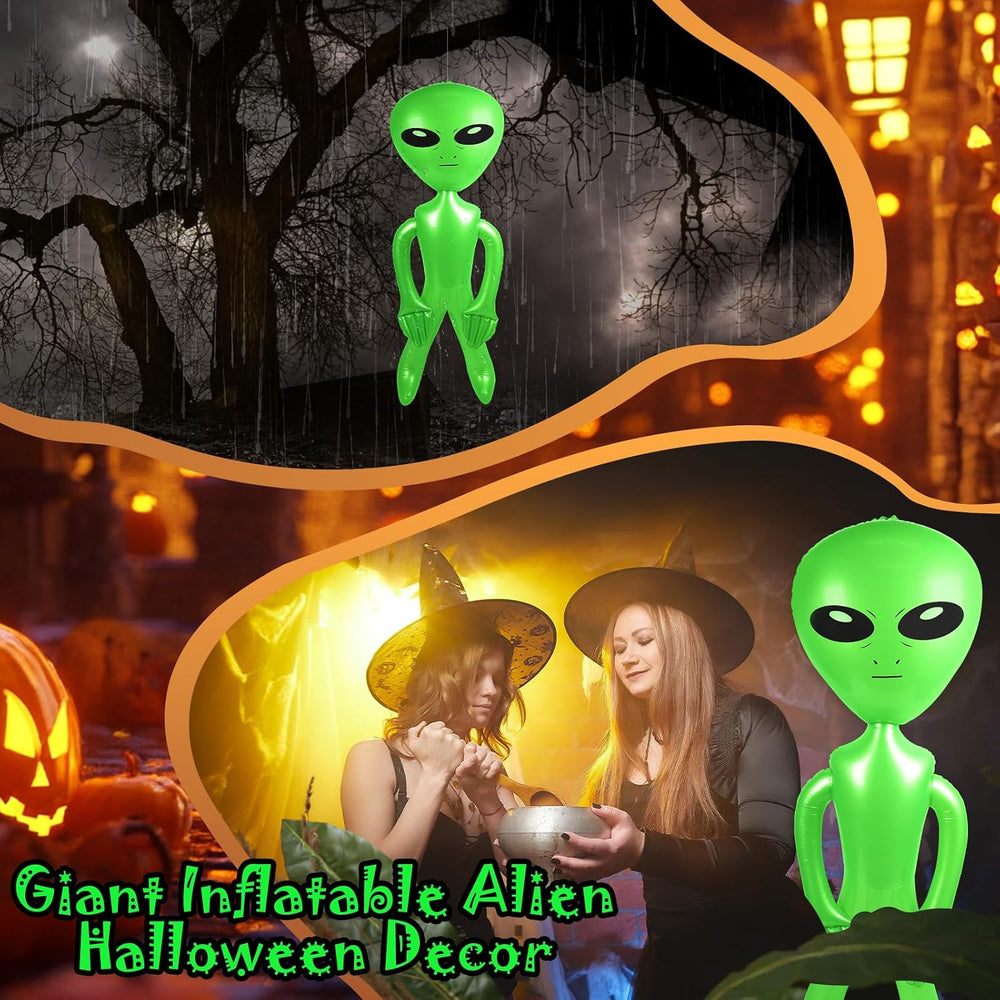 6 Pack 63 Inch Giant Inflatable Alien 31.5 Inch Jumbo Blow Up Alien Green Inf...