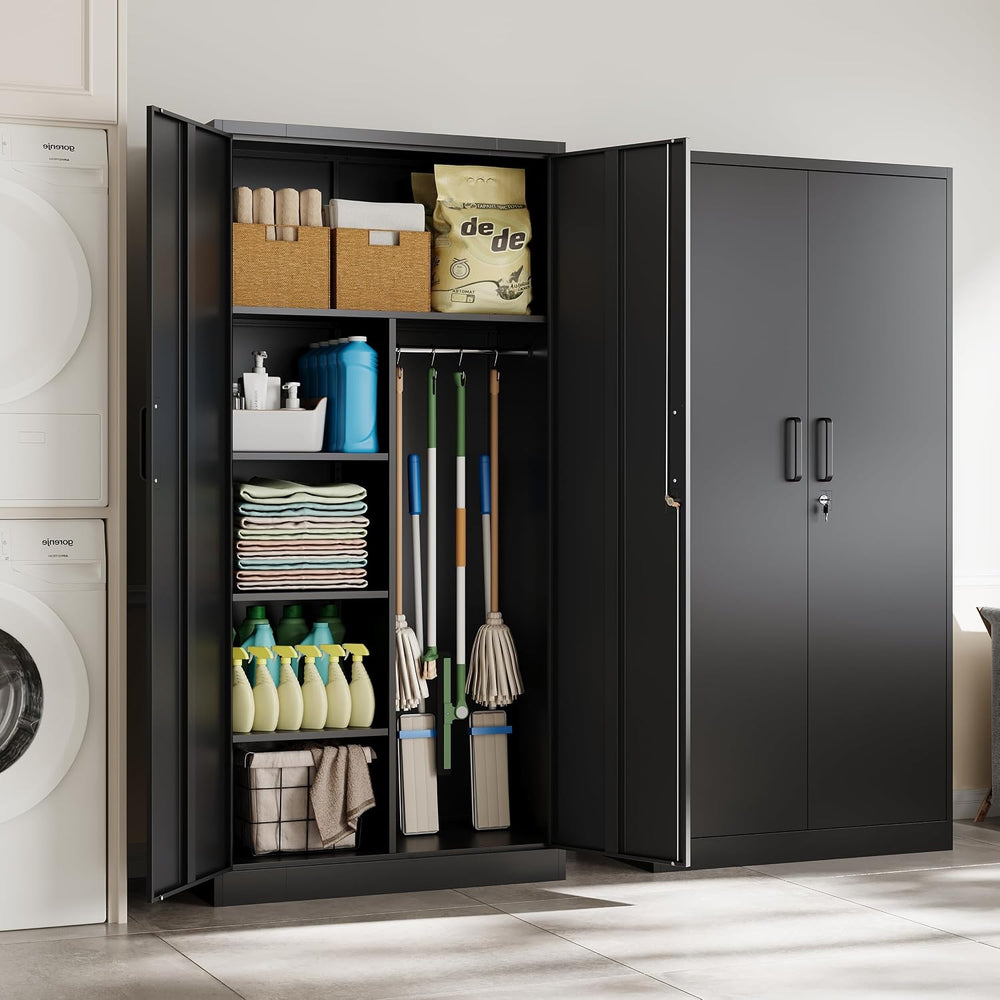 Letaya Metal Storage Cabinets Locker with Lock Door, 72'' Clothing Co...