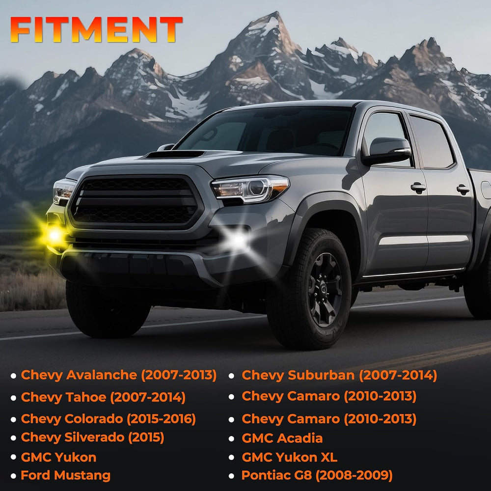 White Amber Fog light for Chevy Avalanche 2007-2013,07-14 Suburban Tahoe