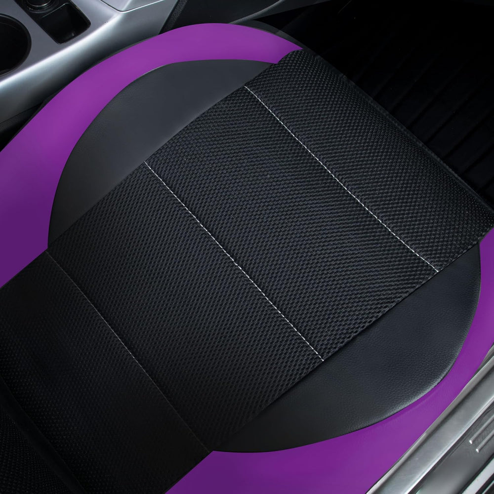 CAR PASS Leather Seat Covers, Breathable Universal Car Seat Cover Full Set fo...