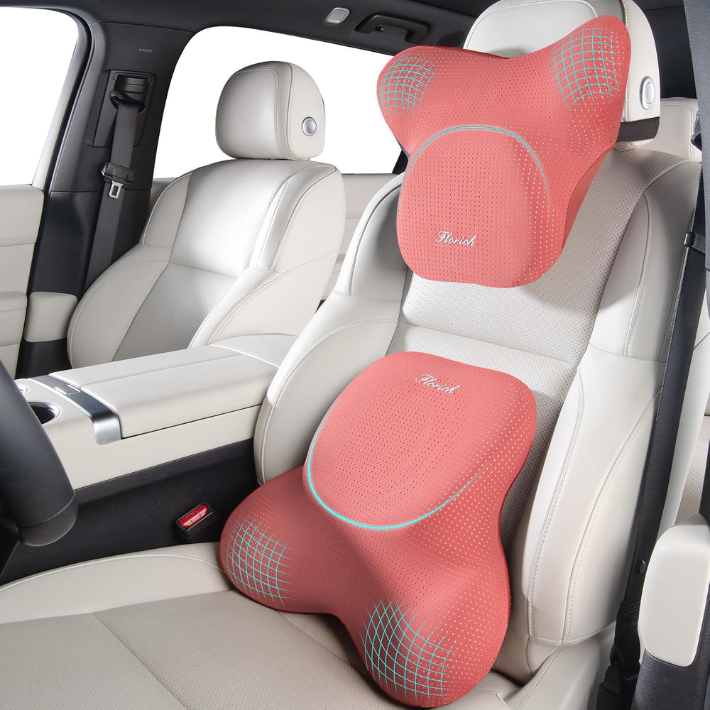 FLORICH Car Lumbar Support Pillow and Neck Headrest Pillow
