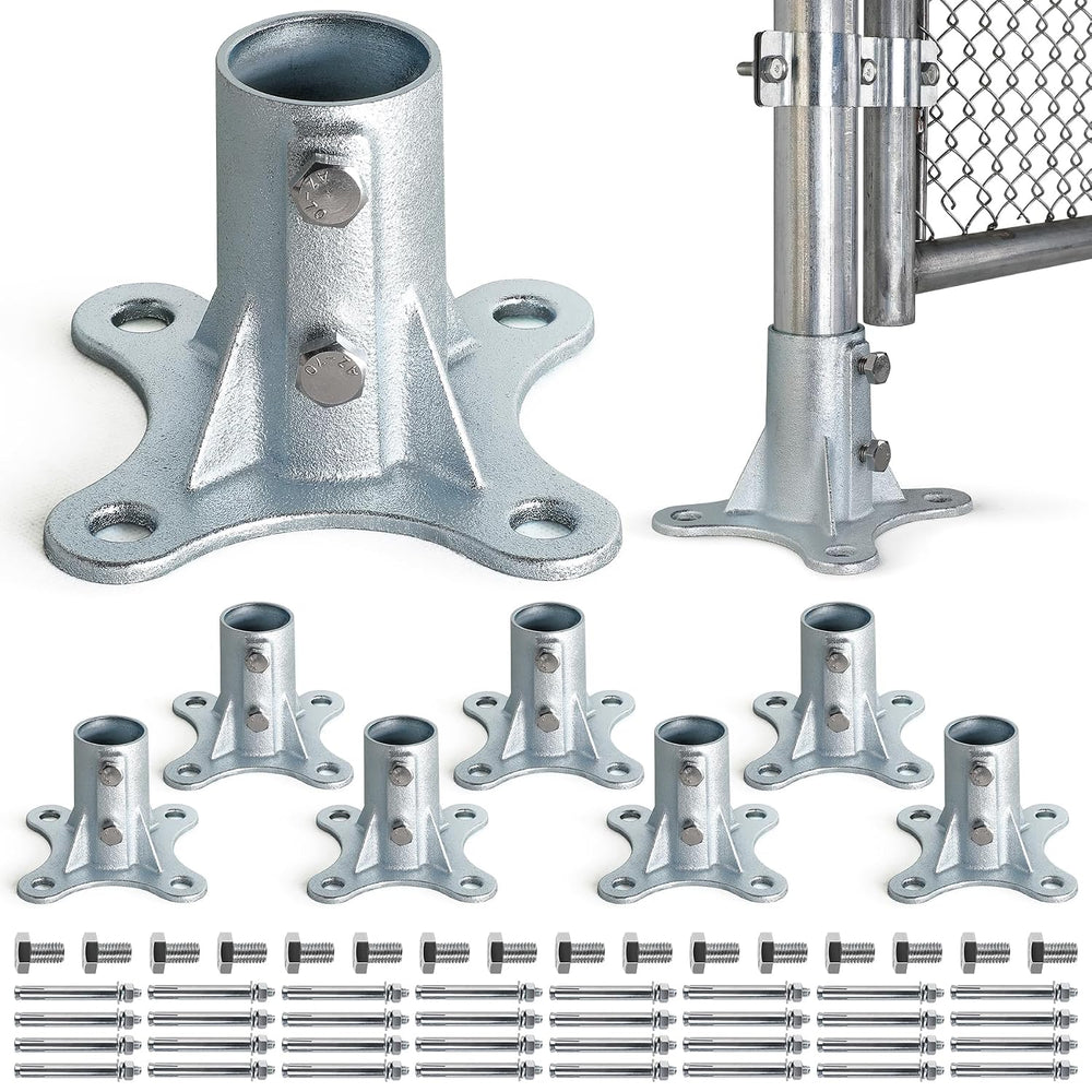 Post 2" (1 7/8" OD) Chain Link Fence Post Floor Flange Bracket, for...