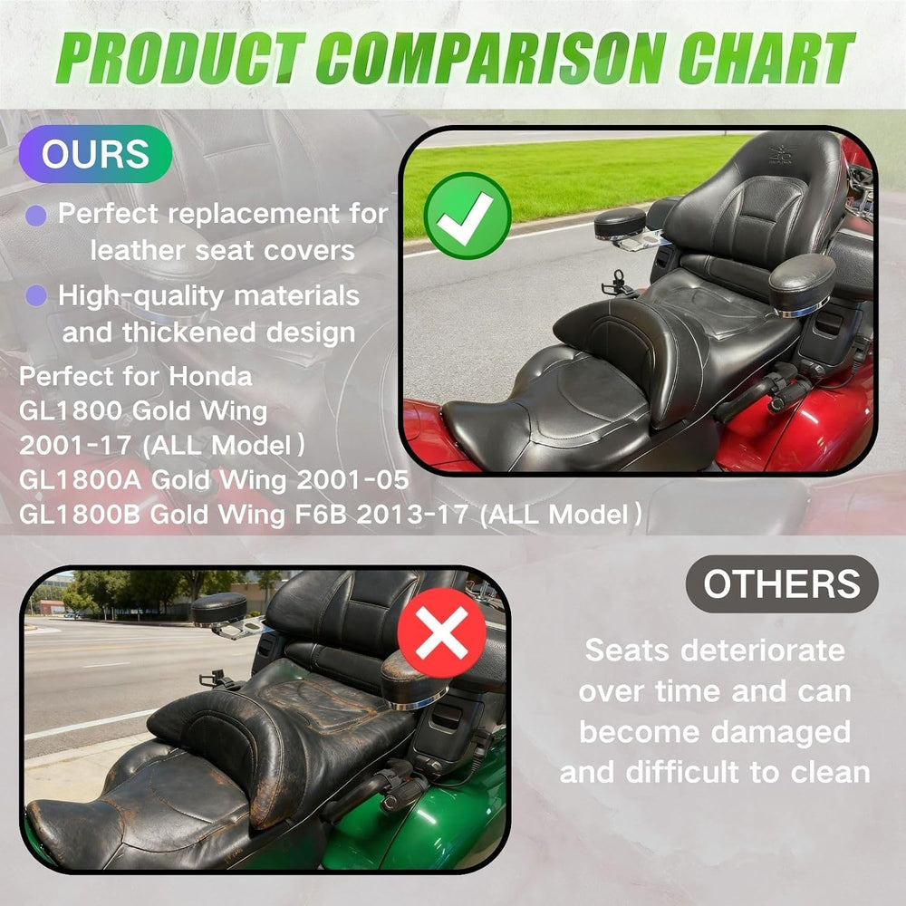 Full Wrap-Around Seat Cover for Honda GL 1800 GL1800 Gold Wing 2001-2017 /Pre...