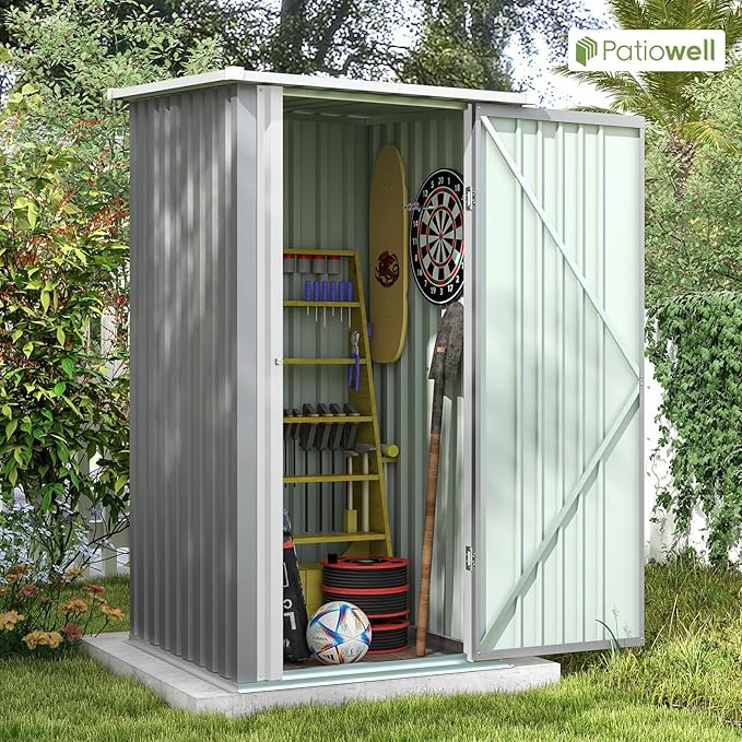 Patiowell 3 x 3 FT Outdoor Storage Shed, Small Garden Tool Storage Shed