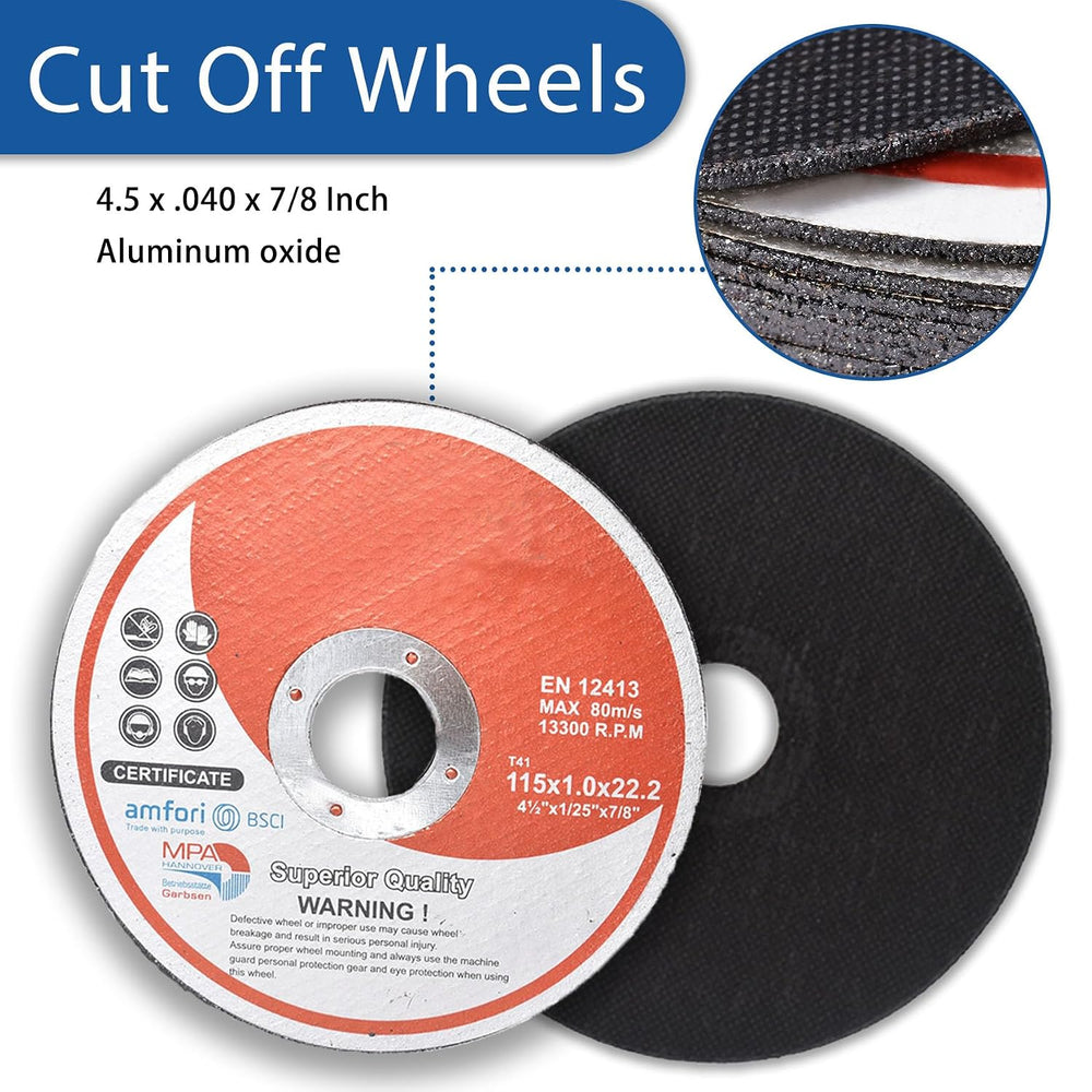 WFLNHB 100 Pack 4-1/2 Inch Cut Off Wheels for Metal and Stainless Steel Cutti...