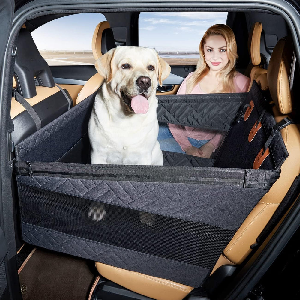 TKYZ Large Dog Car Seat,Back Seat Extender for Dogs,Hard Bottom Seat Cover
