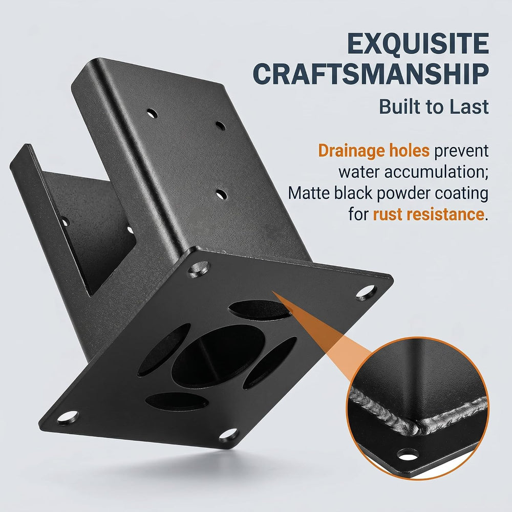 4×4 Post Base 8Pcs,Inner Size 3.58"x3.58" Post Brackets, Heavy Duty...