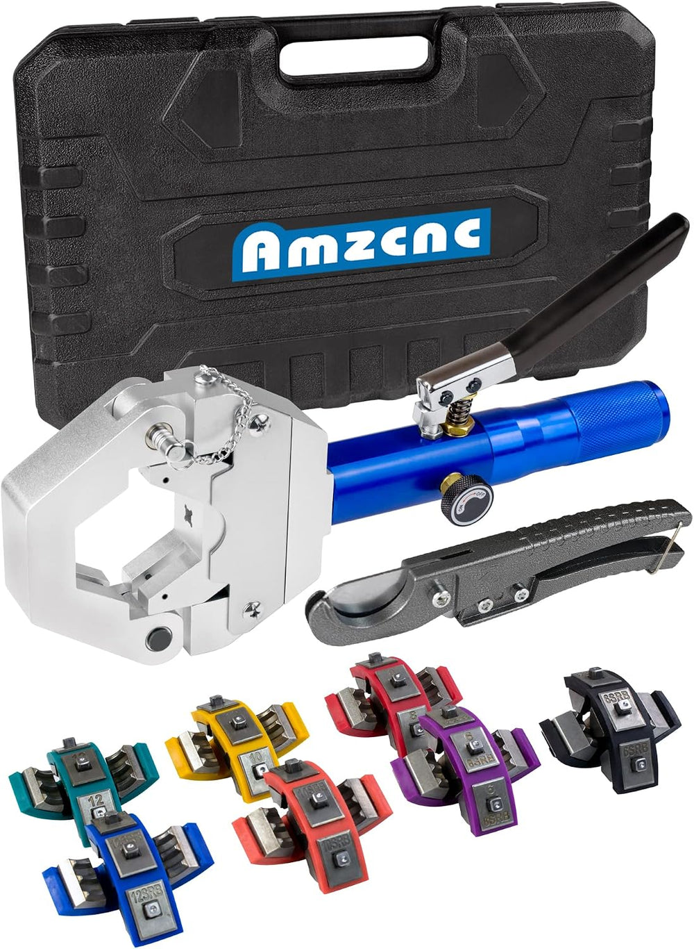 AMZCNC 71500 Hydraulic A/C Hose Crimper Kit with Snap-On Dies