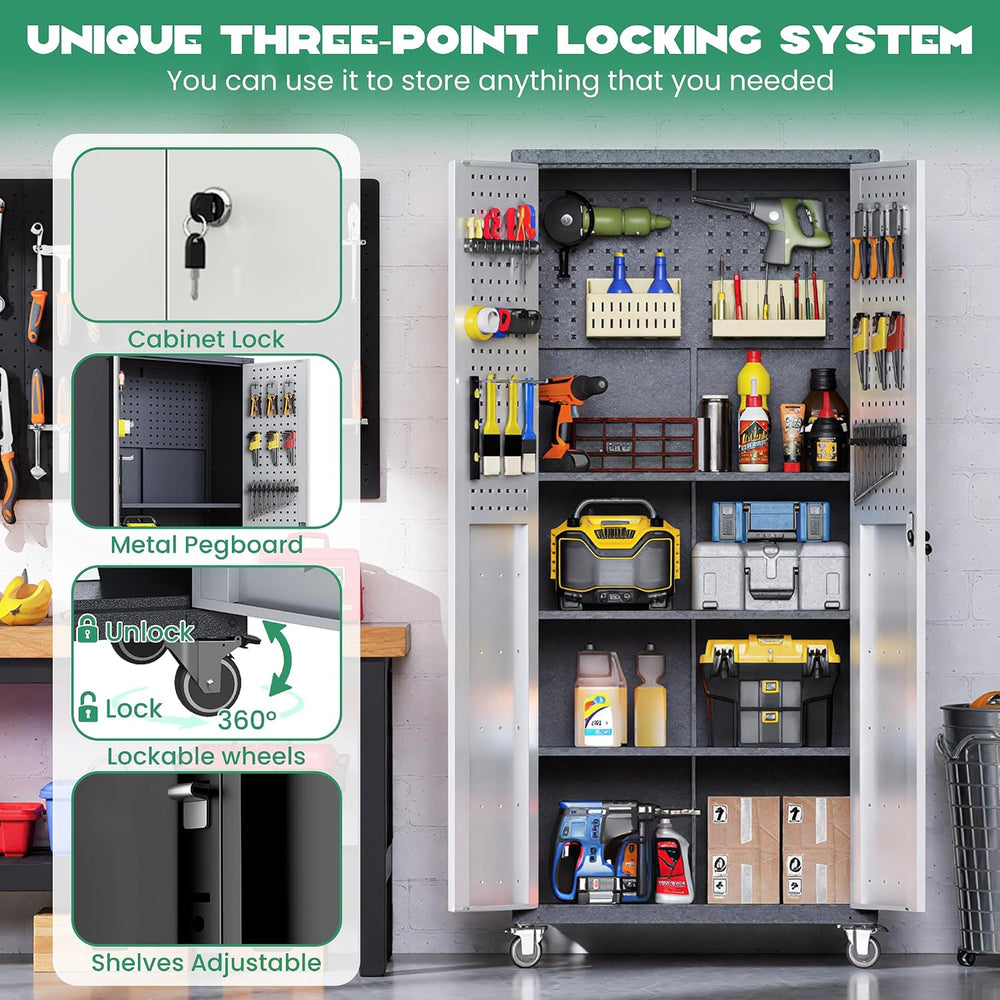 10-Piece Heavy Duty Steel Garage Cabinet System | All-in-One Modular Garage C...