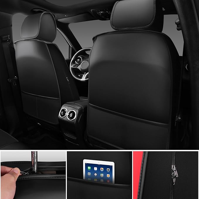 CAR PASS Nappa Leather Car Seat Covers Front Seats, Luxury Seat Protector