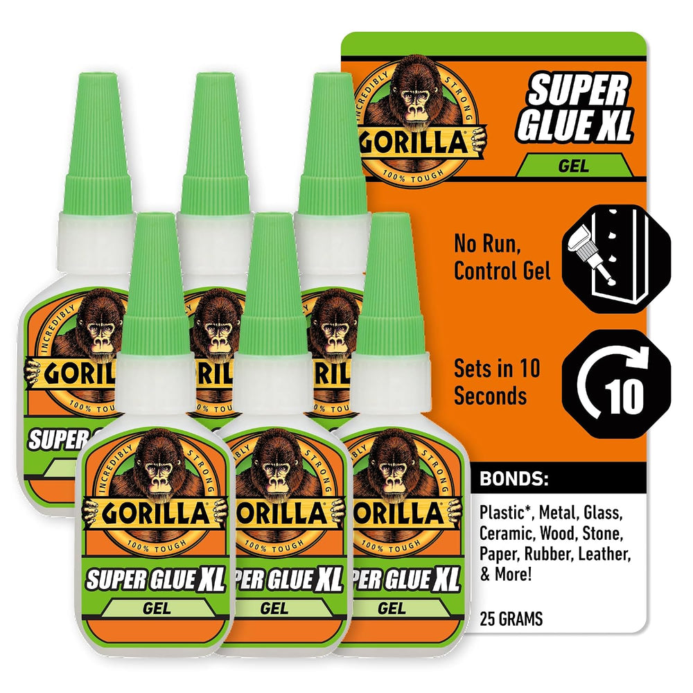 Gorilla Glue Super Glue Gel XL, Fast-Setting, Thicker Controlled No Run Formu...