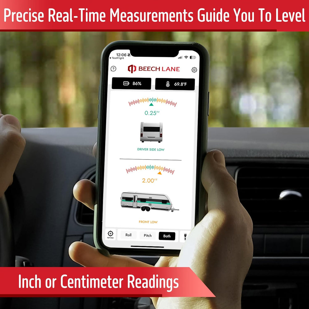 Beech Lane Wireless RV Leveling System, Made in the USA, User-Friendly Phone ...