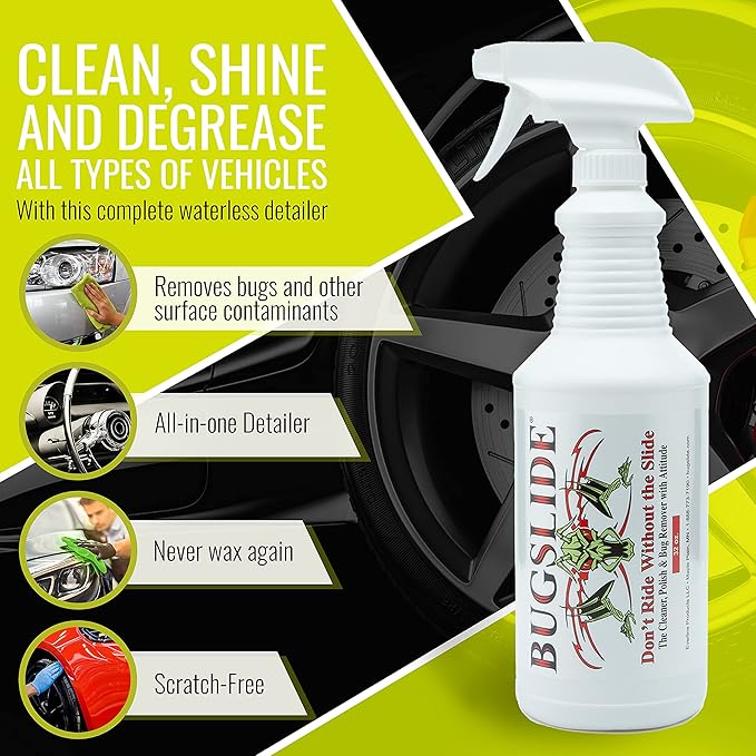 BugSlide Bug Remover – All Purpose Car Cleaner & Detailer Spray,