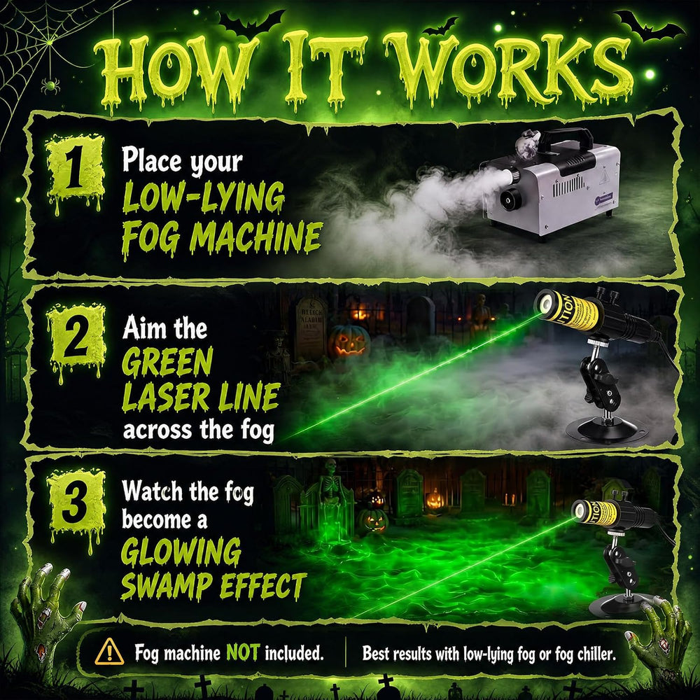 Aurelema 1 Pack Green Laser Halloween Module Generator with Timer,Green