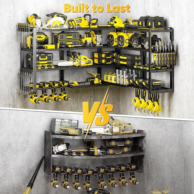 64”W Power Tool Organizer Wall Mount, Heavy Duty 8-Drill Cordless Drill Holder