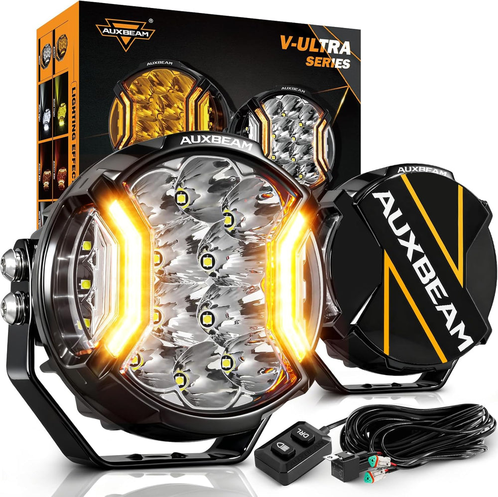 Auxbeam V-Ultra Series 5-Inch Side Shooter LED Pods Round Offroad Lights