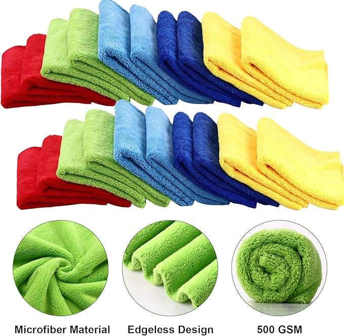 Shimeyao 30 Pcs Edgeless Microfiber Plush Towels