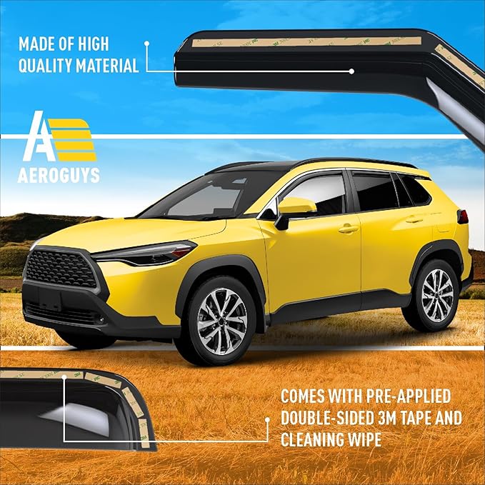 Extra Durable Window Deflectors in-Channel Window Visors Rain Guards Fit (4pcs)