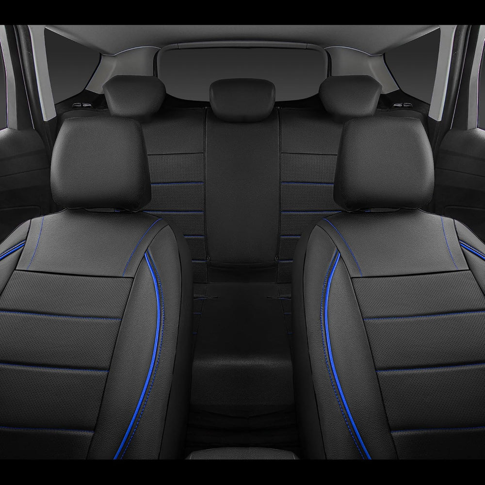 CAR PASS Universal FIT Piping Leather Two Front Seat Covers, Waterproof Faux ...