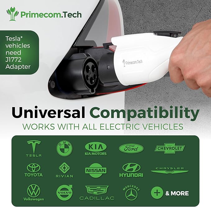 PRIMECOM 80 Amp 22KW 220Volt Level-2 18ft to 50ft Cord Lengths 20X Fast Smart