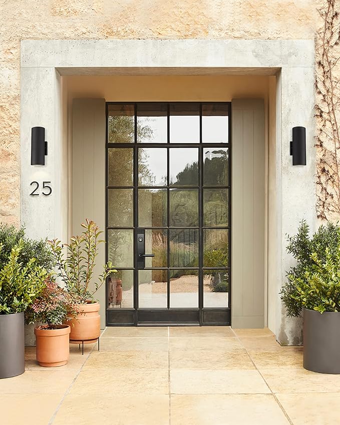 Ken & Ricky Outdoor Wall Sconce Lights, Cylinder Outdoor Light Fixtures (...