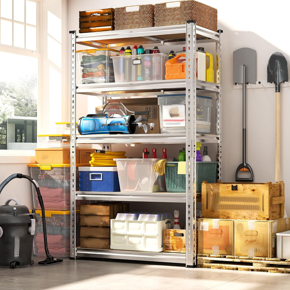 REIBII Storage Shelves 2020LBS Garage Shelving Heavy Duty Metal Shelving Adju...