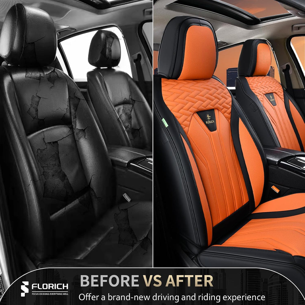 FLORICH Seat Covers for Cars, Waterproof Automotive Seat Covers, Leather Car ...