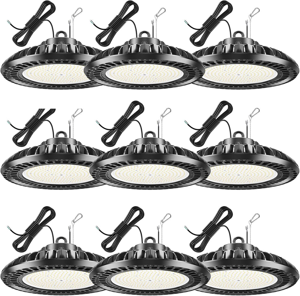 9 Pack 500W LED High Bay Light 72, 500LM DLC ETL Listed Industrial Grade UFO ...