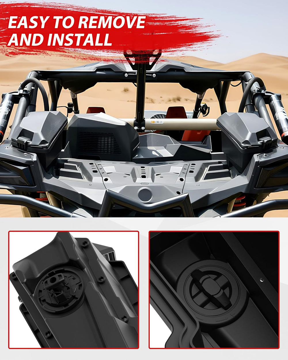 SAUTVS Rear Side Cargo Storage Boxes for Can-Am Maverick X3 XDS XRS MAX Turbo...