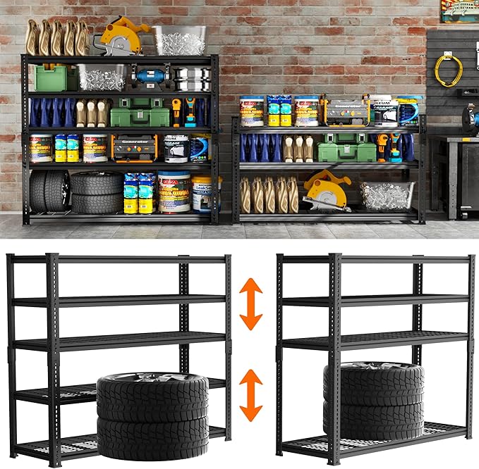 Storage Shelves Heavy Duty, 5-tier Adjustable Metal Industrial Utility Shelf
