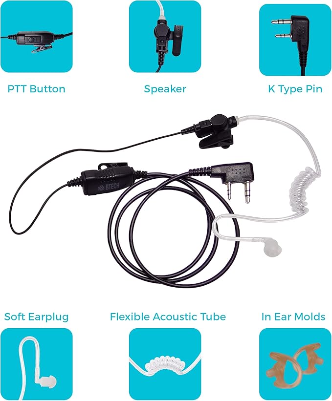 BTECH QHM07 Platinum Series Noise-Cancelling Earpiece (10 Pack)