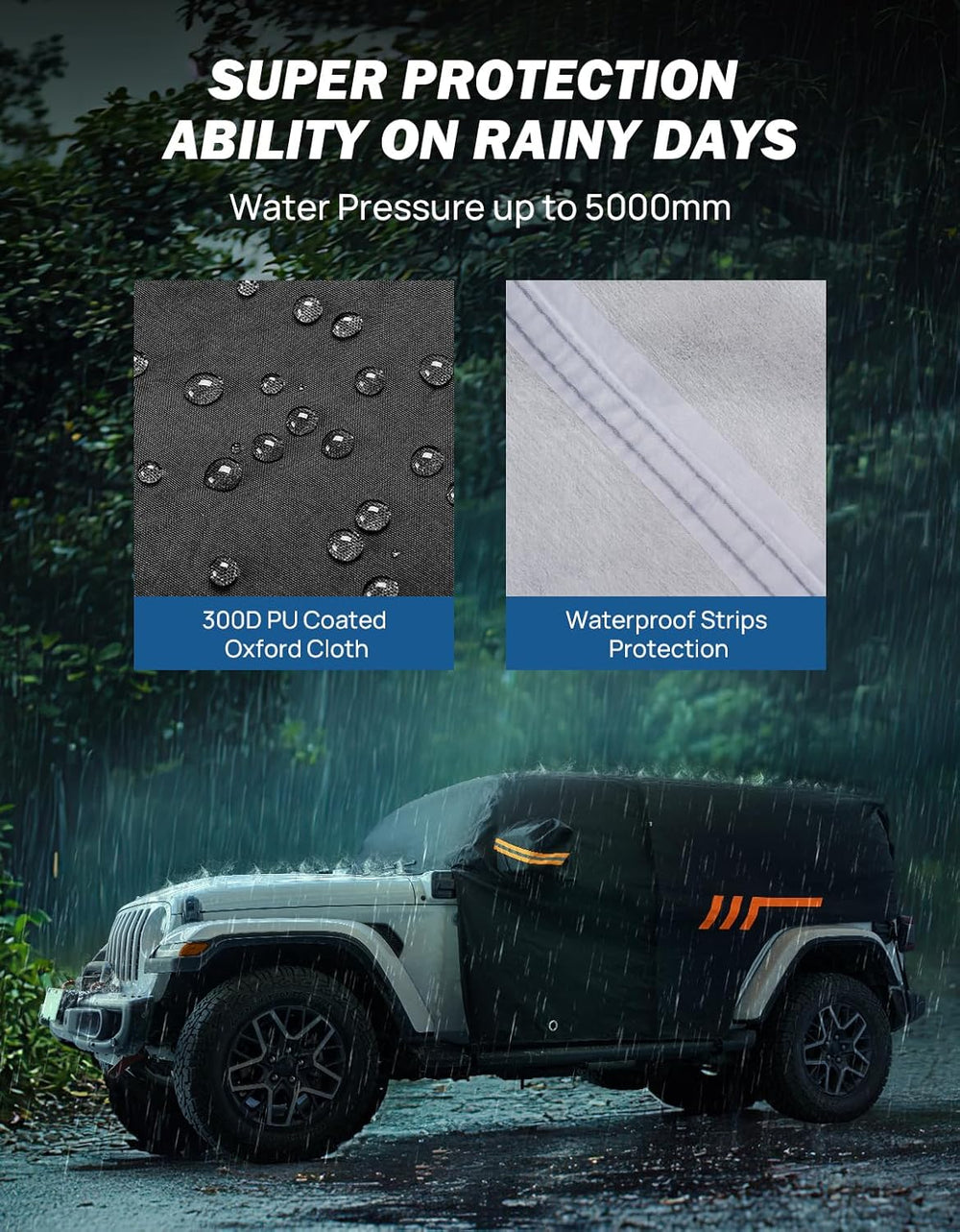 JOYTUTUS Wrangler Cab Cover Waterproof 4 Door for Wrangler JK JL 4 Doors 2007...