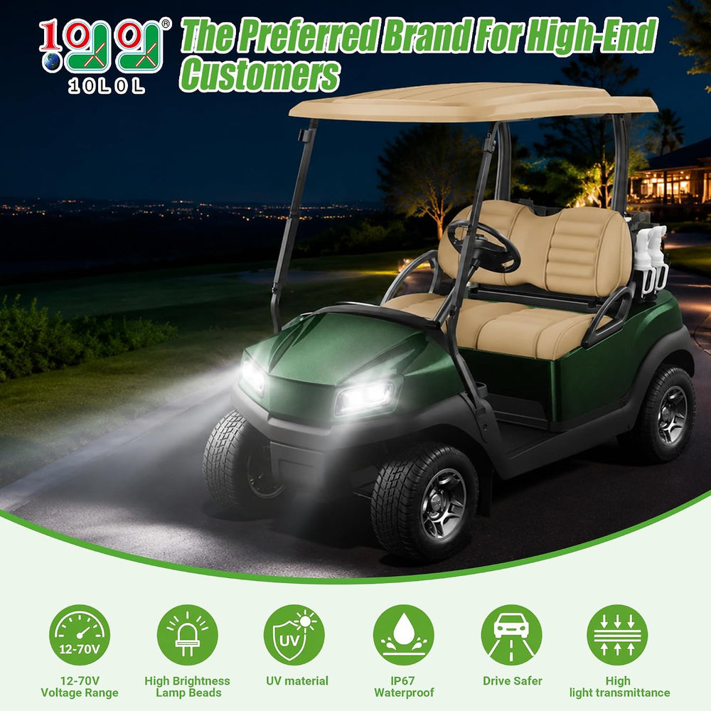 10L0L Golf Cart Light Kit for Club Car Tempo with Turn Signals 12V/36V/48V