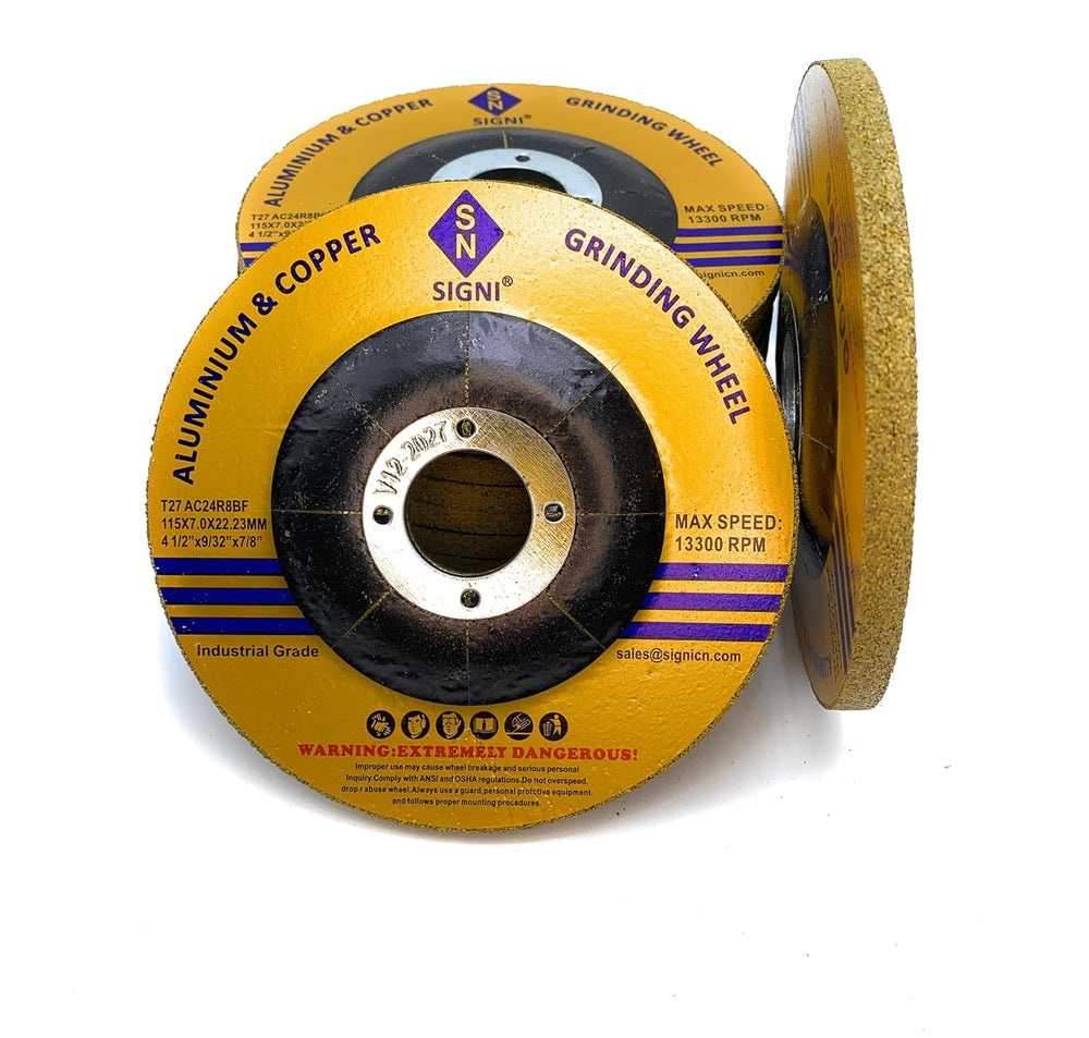 Signi Aluminum Grinding Wheel 4 1/2 for Aluminum Copper Non-Ferrous 10 Pack (...