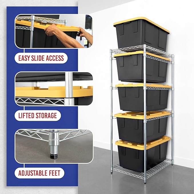 SafeRacks 5-Tier Steel Tote Rack WS-BR27